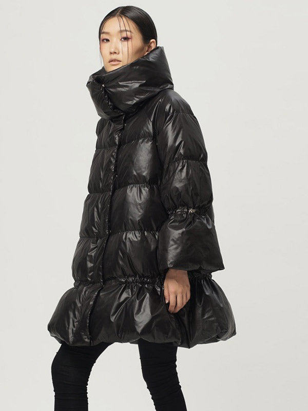 Camel Midi Quilted Puffer Jacket — view 4