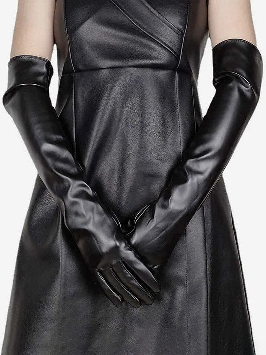 Red Longline Bow Detail Gloves — view 7