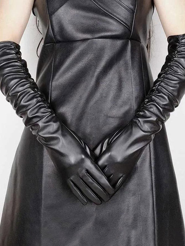 red longline bow detail gloves — view 5