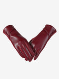 red leather gloves — view 1