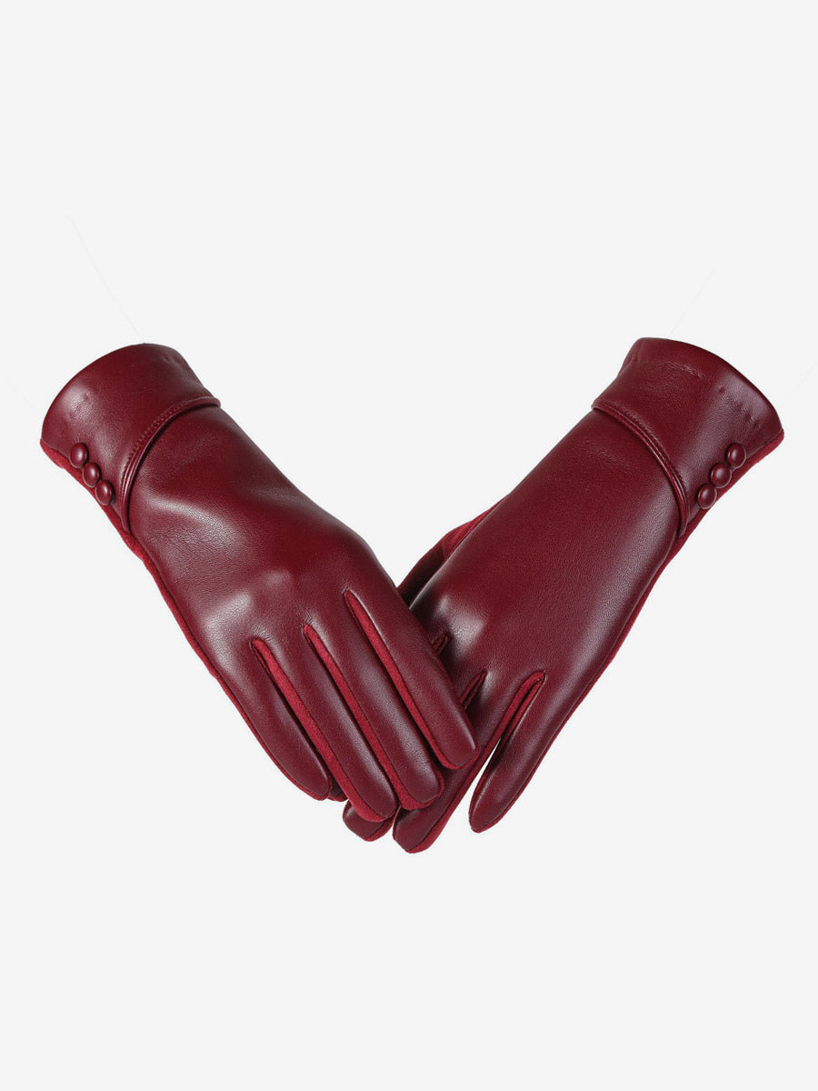red leather gloves — view 1