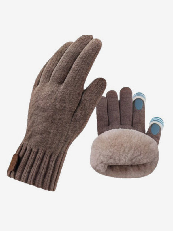 charcoal knitted gloves — view 3