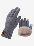 charcoal knitted gloves — view 1
