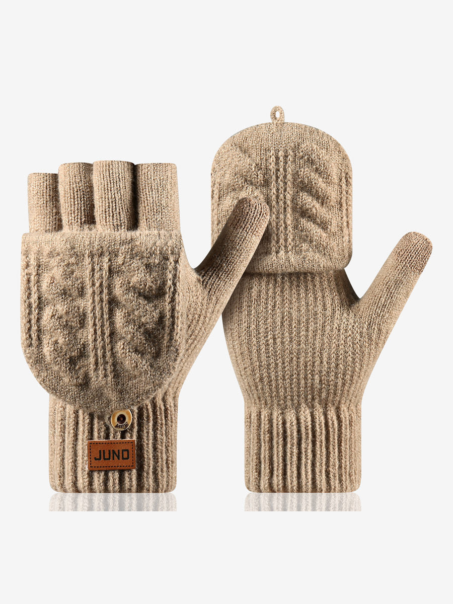 charcoal knitted gloves — view 9