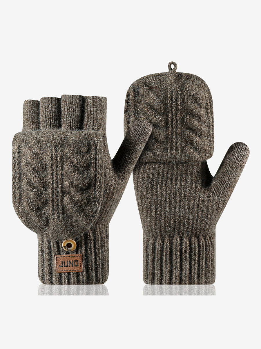 charcoal knitted gloves — view 4