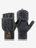 charcoal knitted gloves — view 1