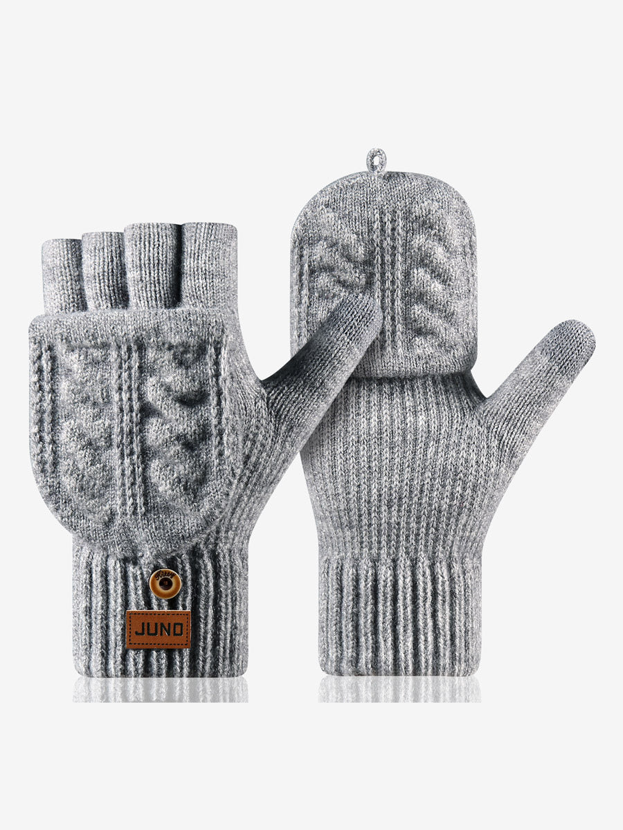 charcoal knitted gloves — view 5