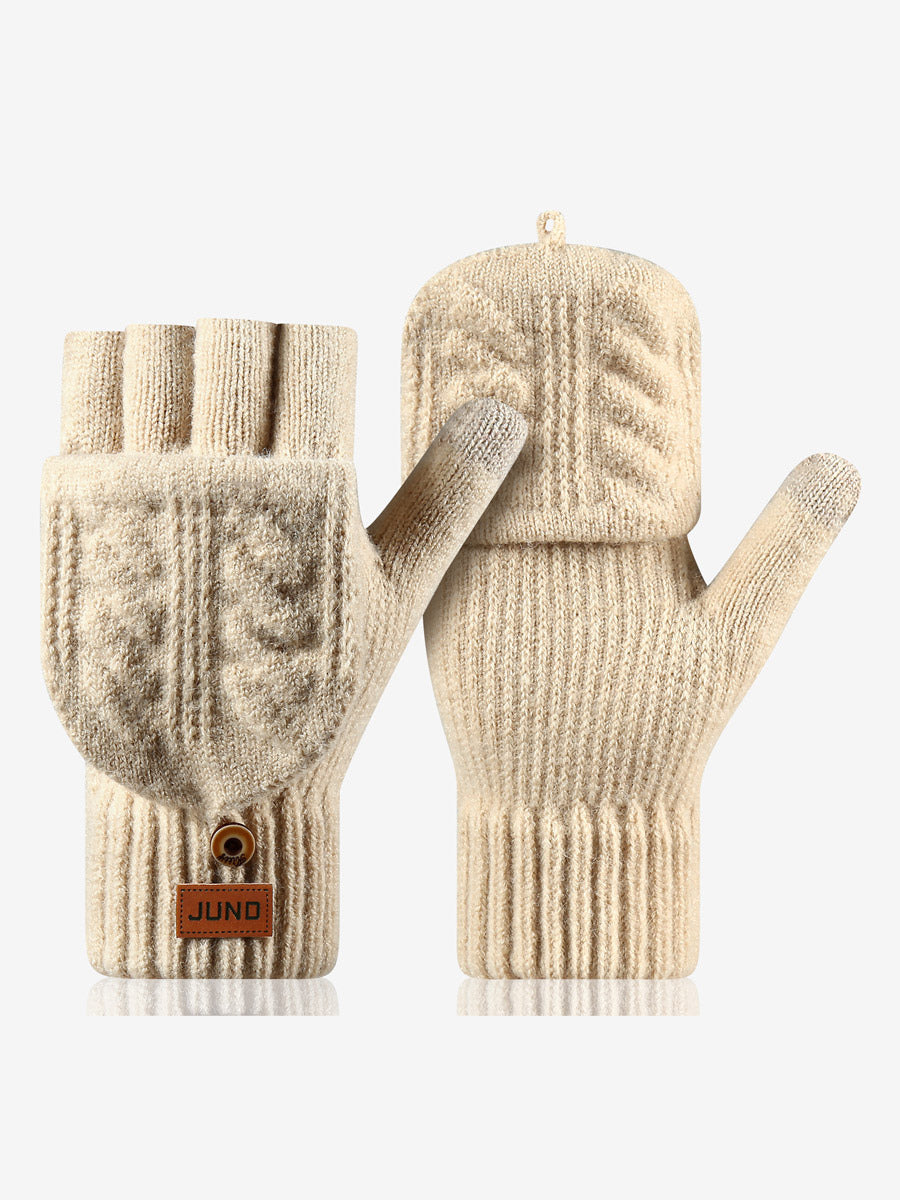 charcoal knitted gloves — view 6