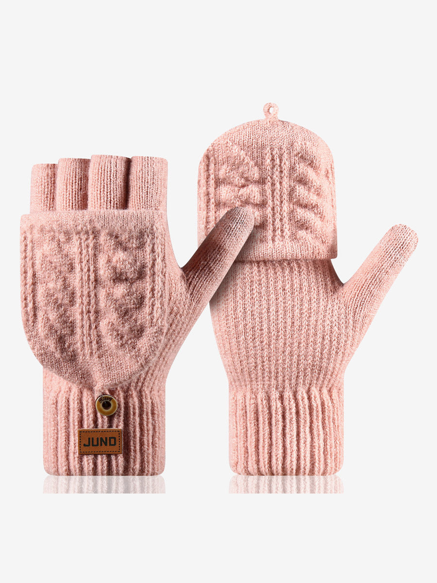 charcoal knitted gloves — view 7
