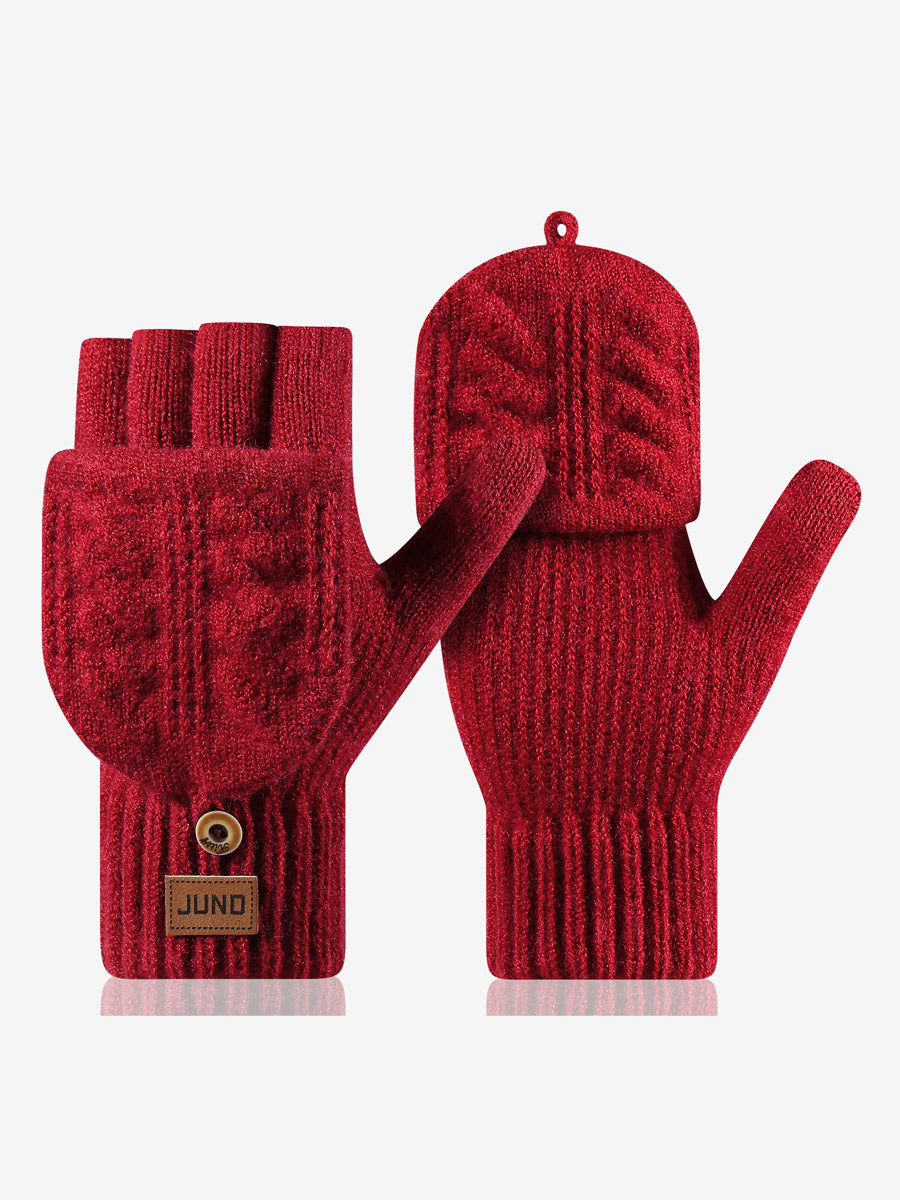 charcoal knitted gloves — view 3