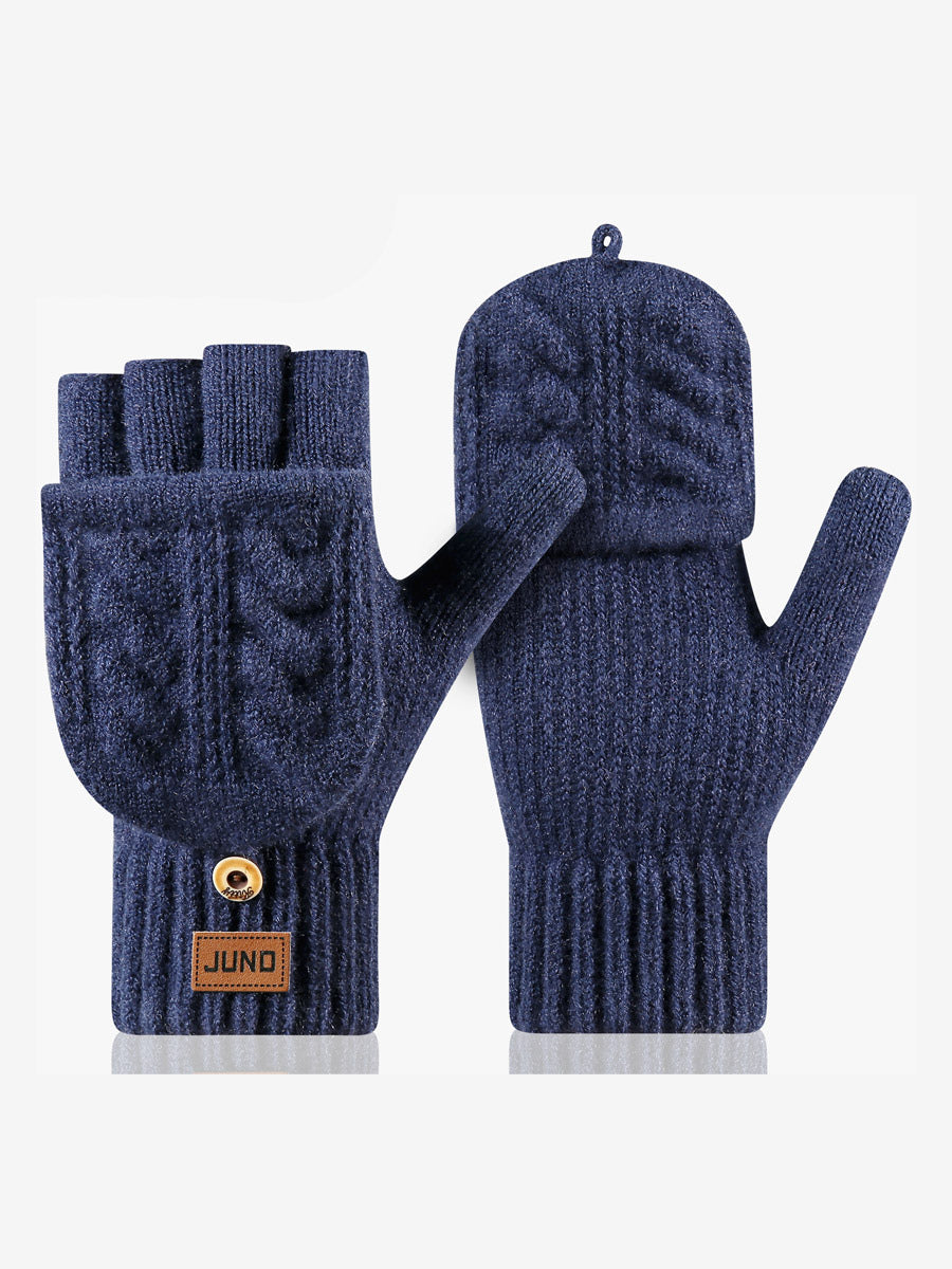 charcoal knitted gloves — view 2