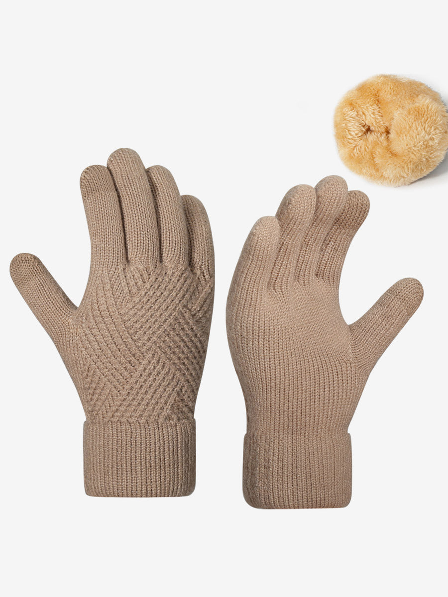 red knitted gloves — view 6