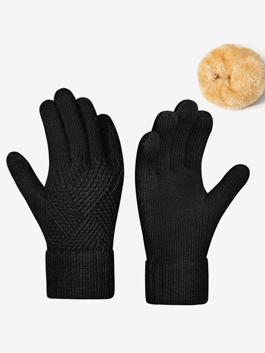 red knitted gloves — view 5