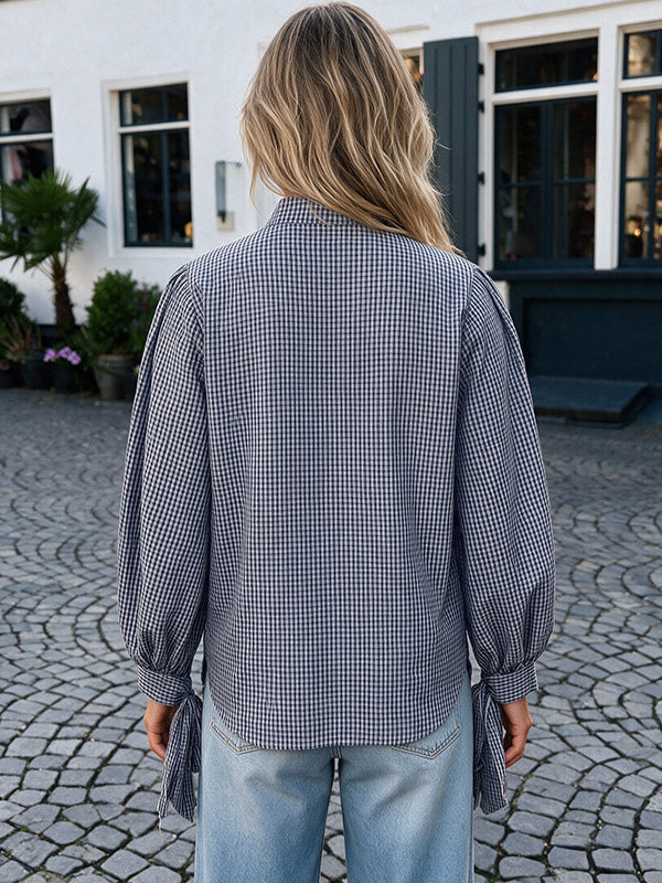 Navy Long-Sleeve Blouse — view 2
