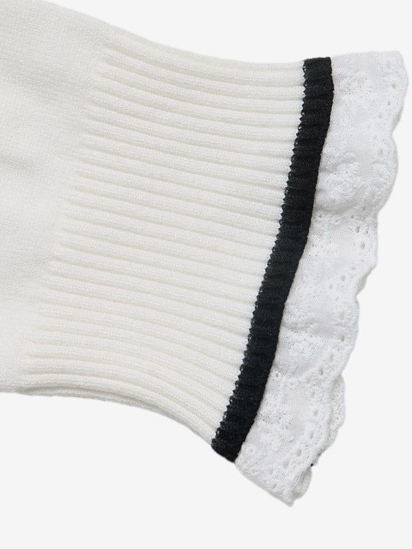 White Long-Sleeve High-Neck Ruffle Jumper — view 5