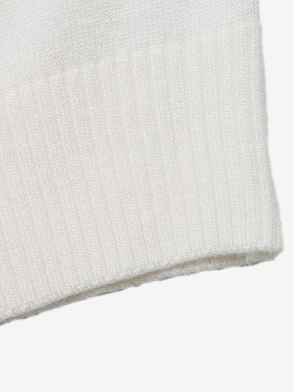 White Long-Sleeve High-Neck Ruffle Jumper — view 4