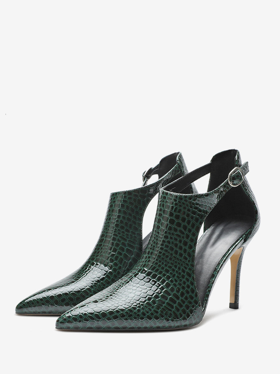 green pointed toe stiletto sandals — view 7