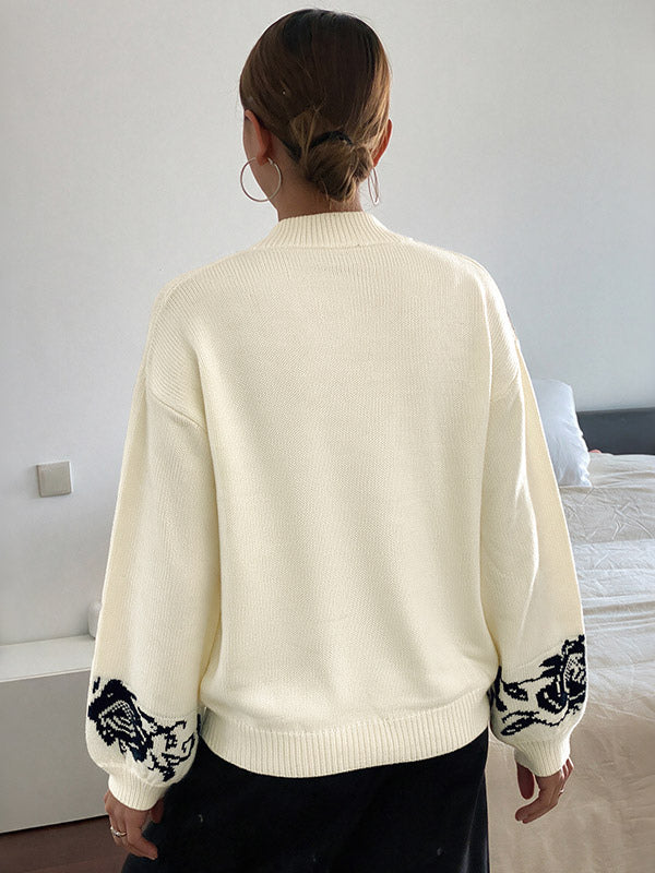 Apricot Long-Sleeve V-Neck Floral Jumper — view 2