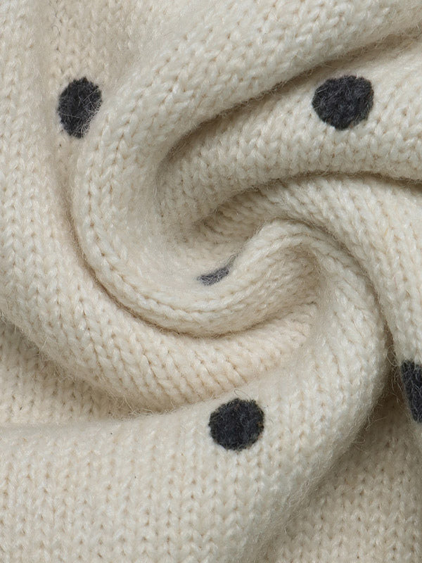 Apricot Short-Sleeve Round-Neck Polka Dot Jumper — view 6