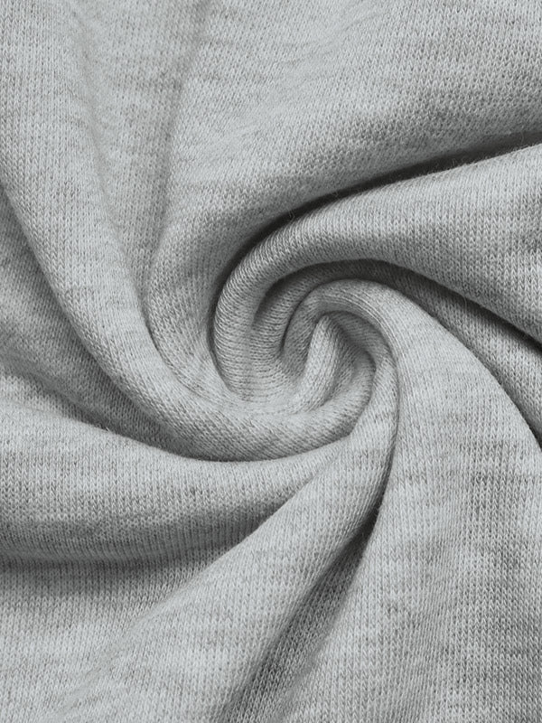 Grey Long-Sleeve Knitted Hooded Hoodie — view 5