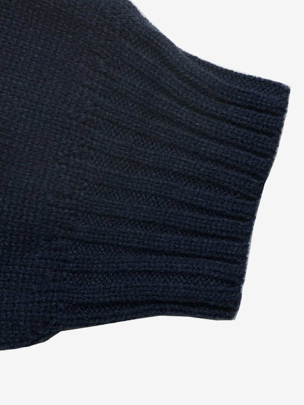 Navy Long-Sleeve Round-Neck Knitted Jumper — view 3