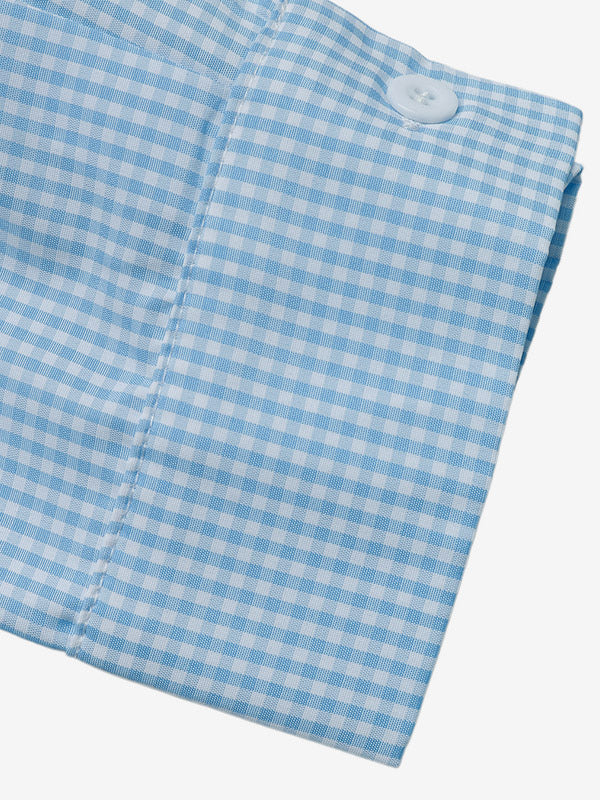 Blue Long-Sleeve Bow Detail Blouse — view 3