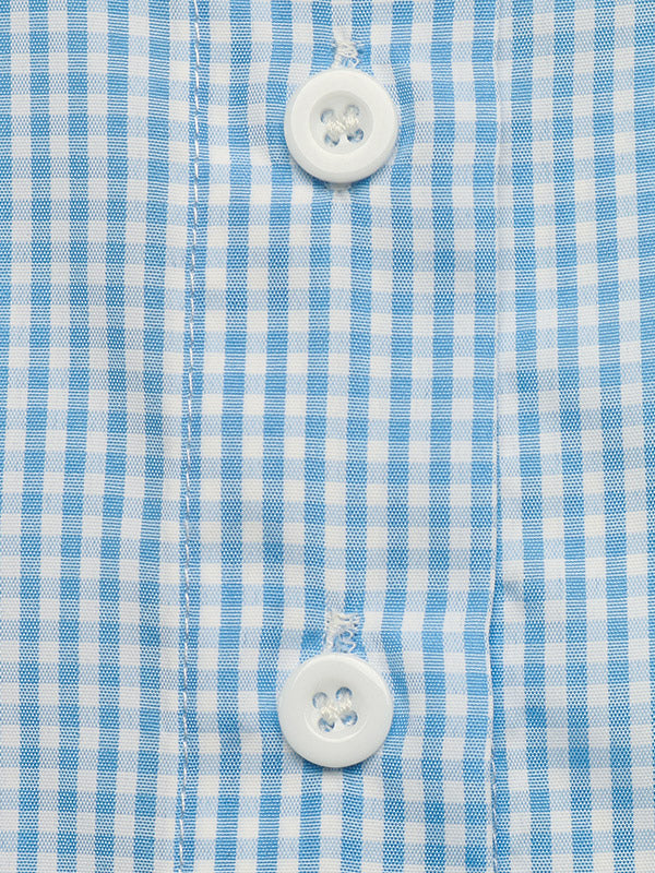 Blue Long-Sleeve Bow Detail Blouse — view 5