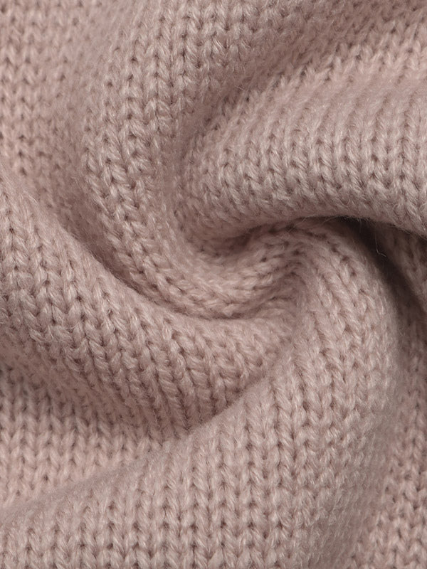 Pink Long-Sleeve Round-Neck Knitted Jumper — view 4