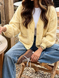 Yellow Long-Sleeve V-Neck Relaxed Coat — view 1