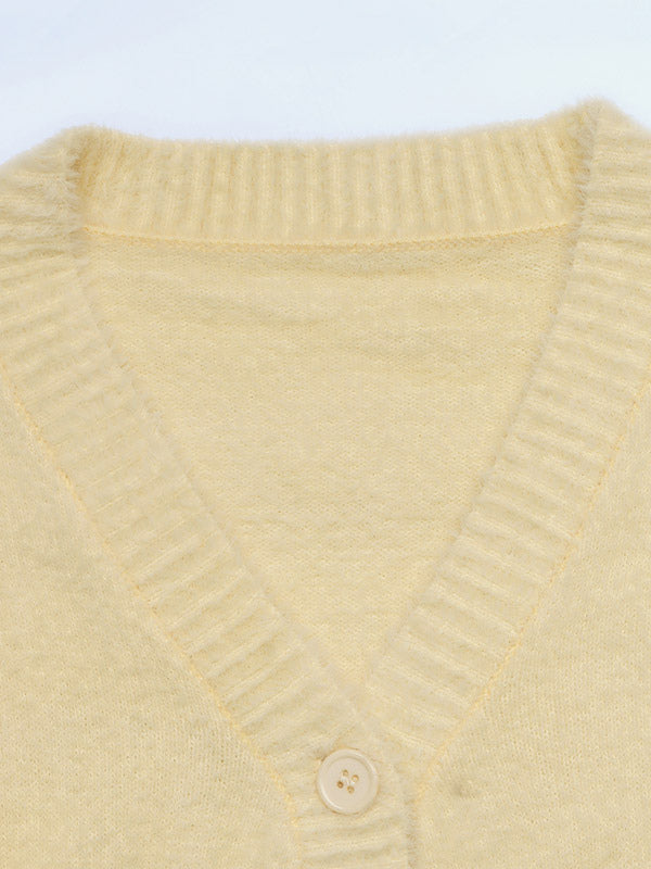 Yellow Long-Sleeve V-Neck Relaxed Coat — view 4