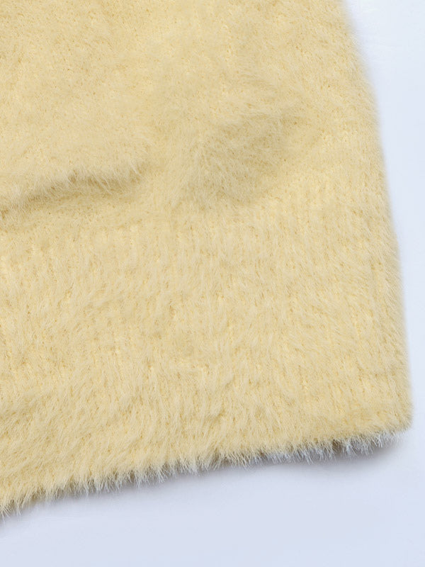 Yellow Long-Sleeve V-Neck Relaxed Coat — view 5