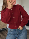 Red Long-Sleeve Round-Neck Cropped Coat — view 1