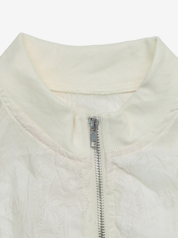 Apricot Long-Sleeve Collared Cropped Jacket — view 5