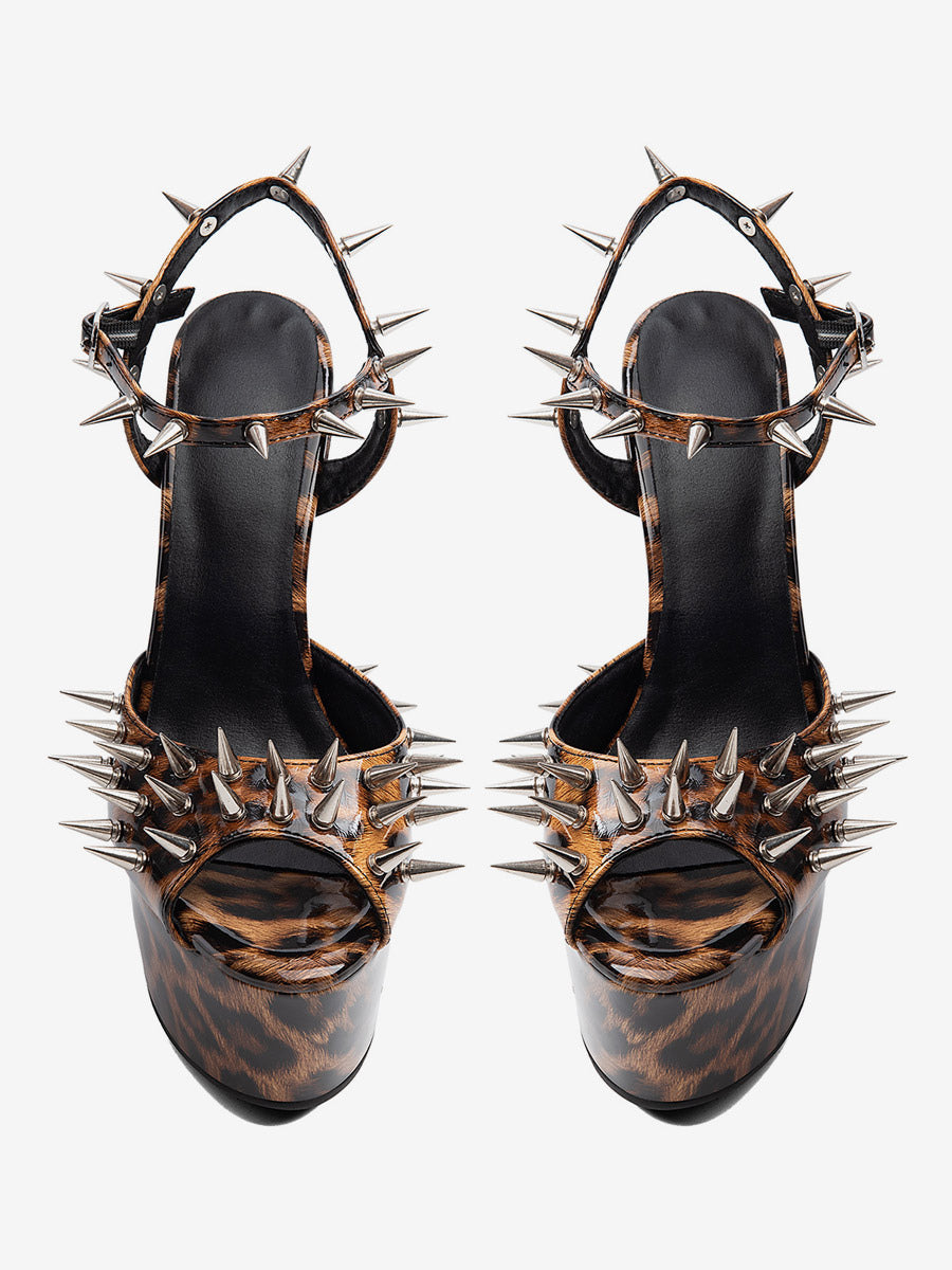 brown open toe platform sandals — view 7