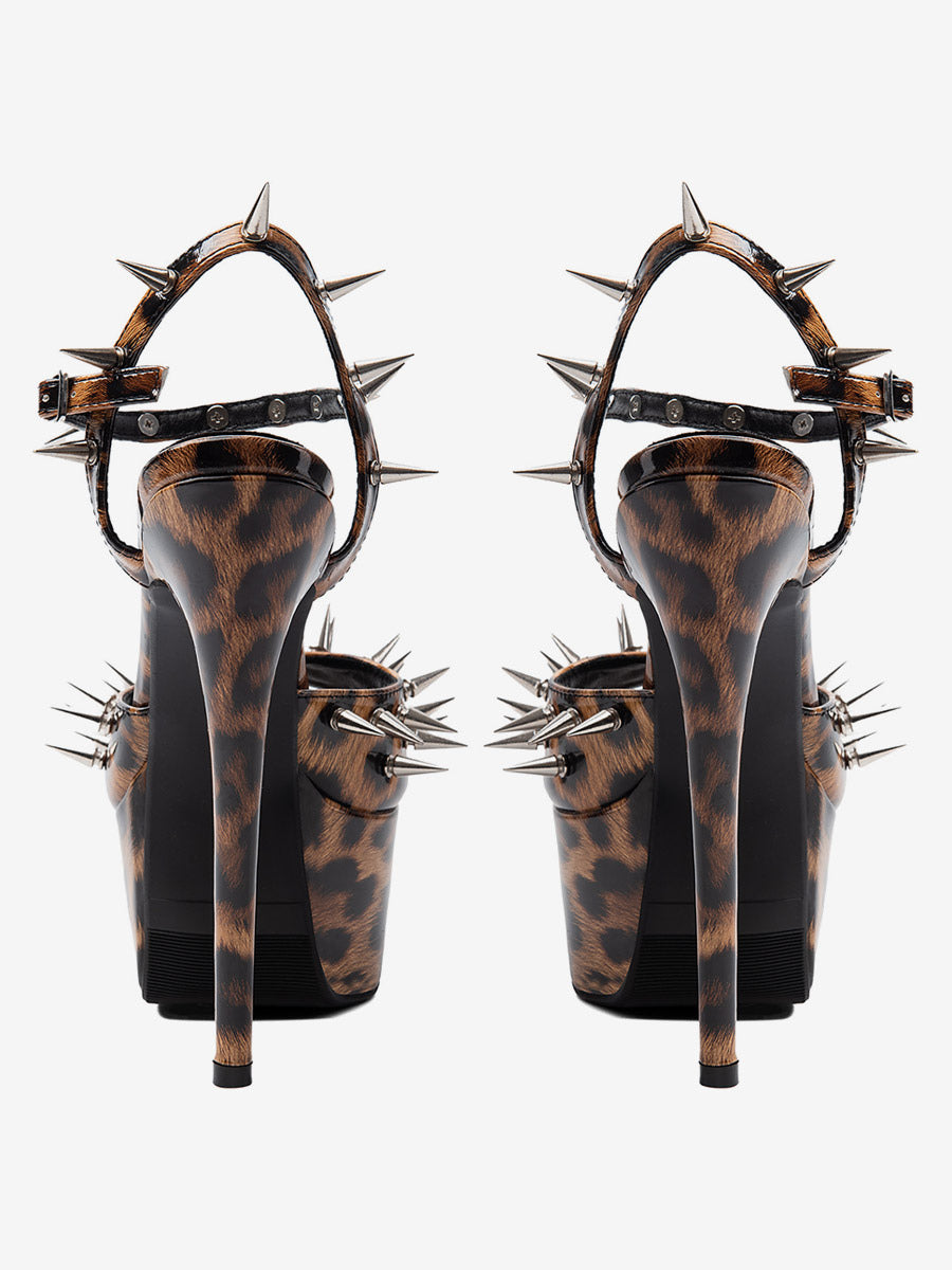 Brown Open-Toe Platform Sandals — view 6