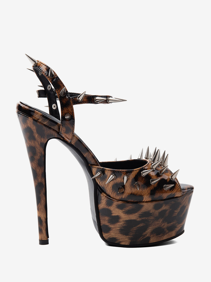 brown open toe platform sandals — view 5