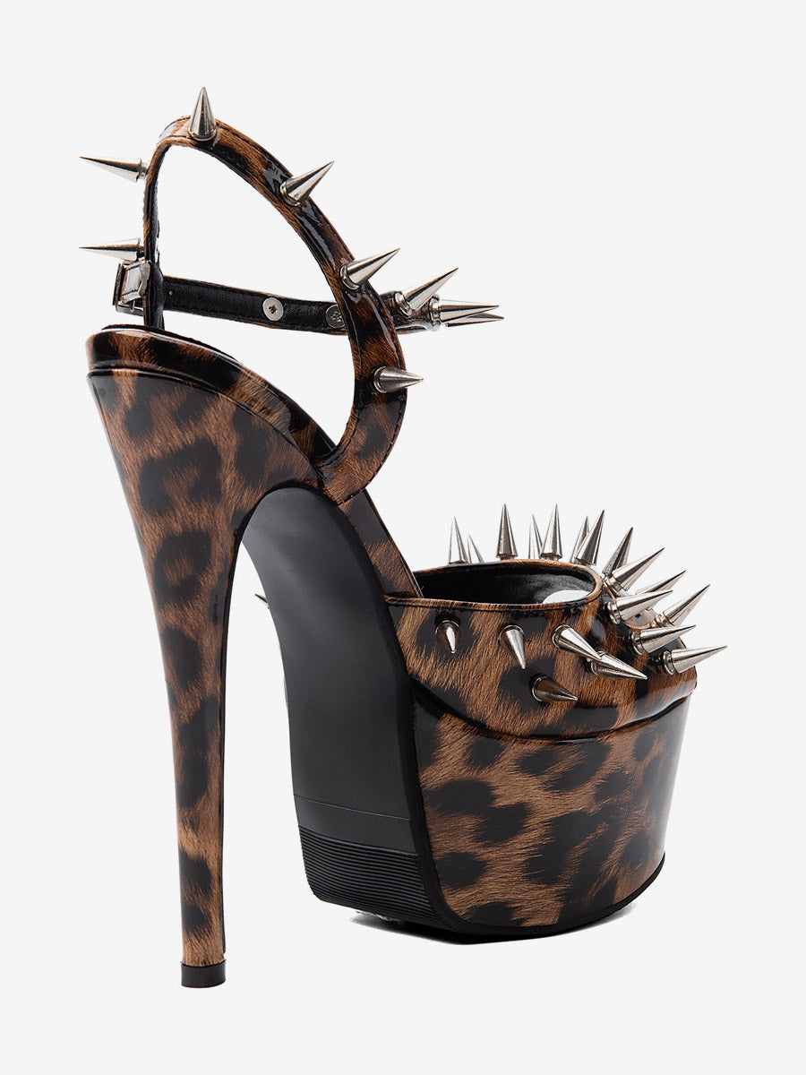 brown open toe platform sandals — view 4