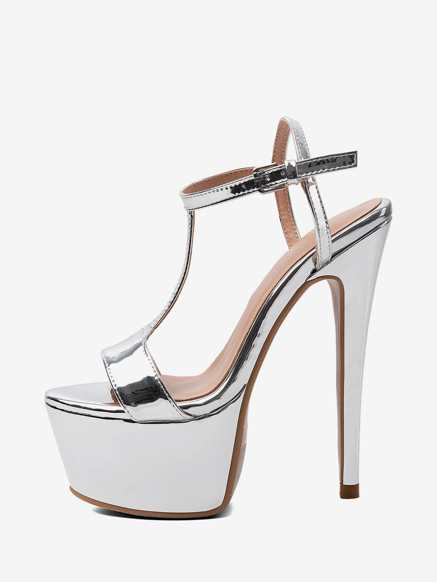 Silver Open-Toe Sandals — view 3