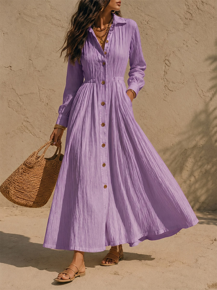 Purple Longline Shirt Dress — view 7