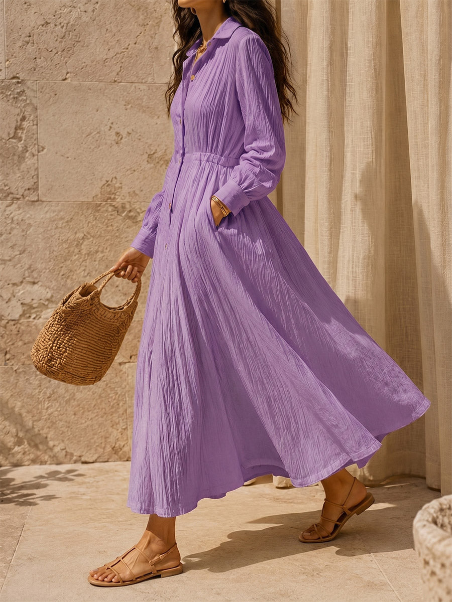 Purple Longline Shirt Dress — view 6