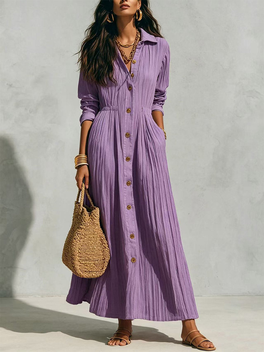 Purple Longline Shirt Dress — view 5