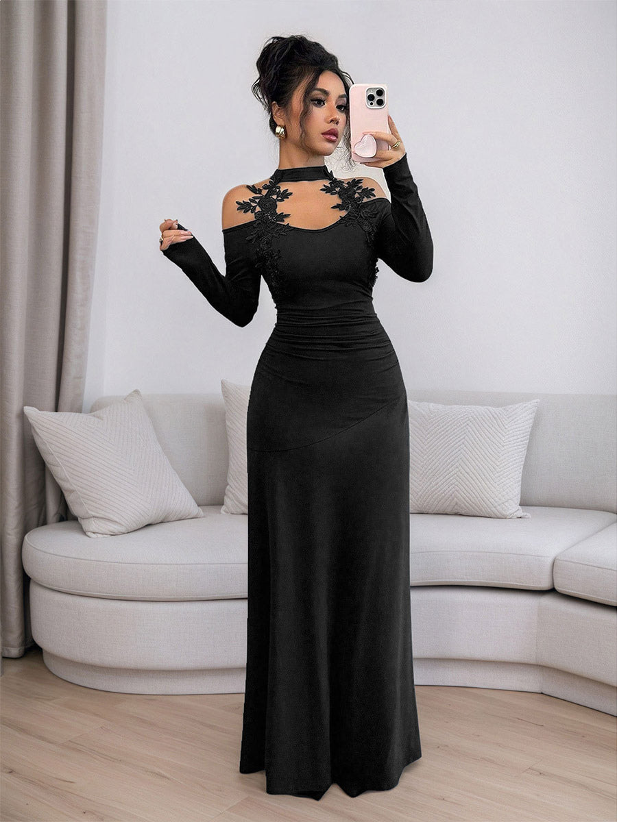 Black Fitted Longline Dress — view 4