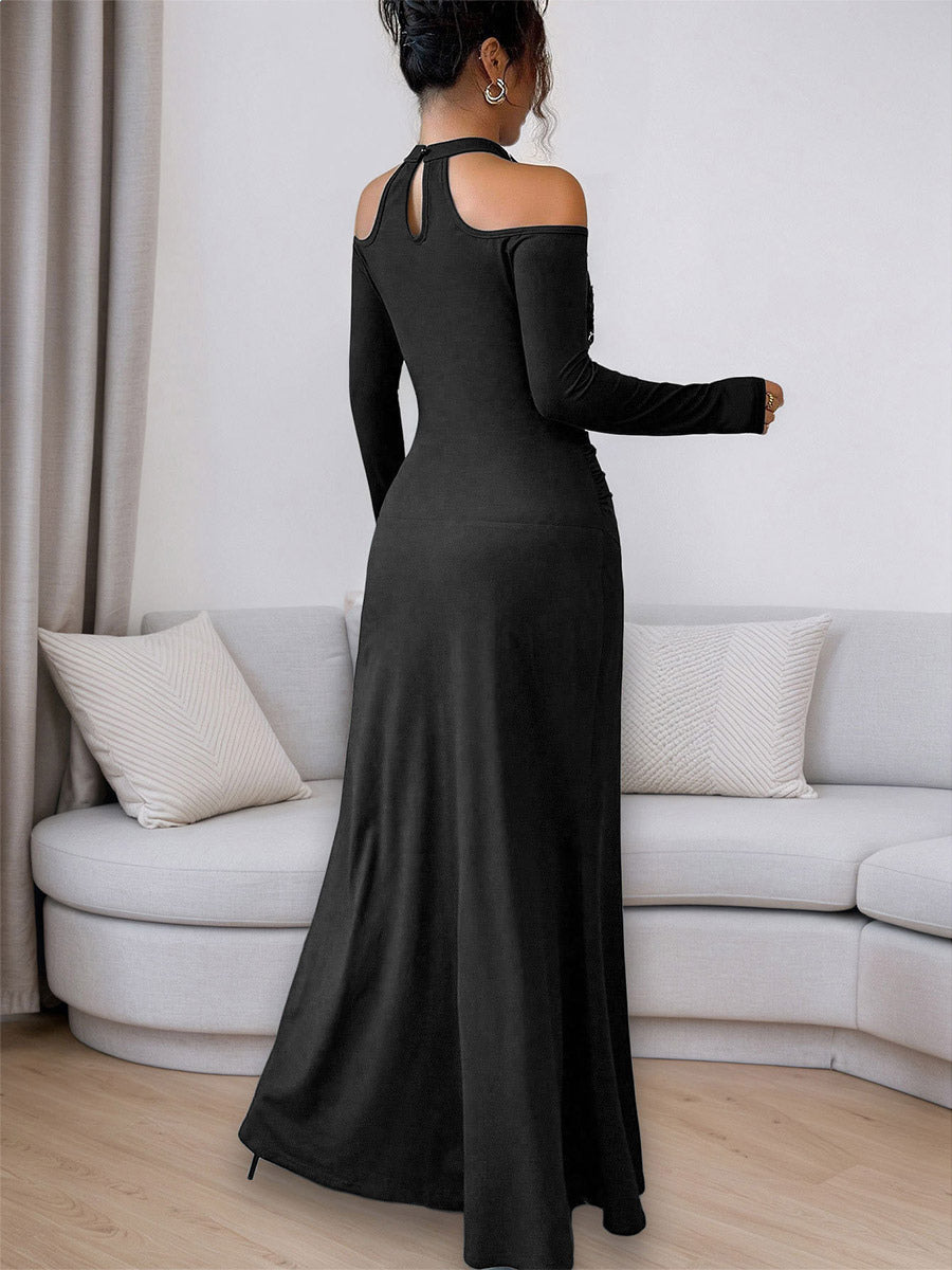 Black Fitted Longline Dress — view 2