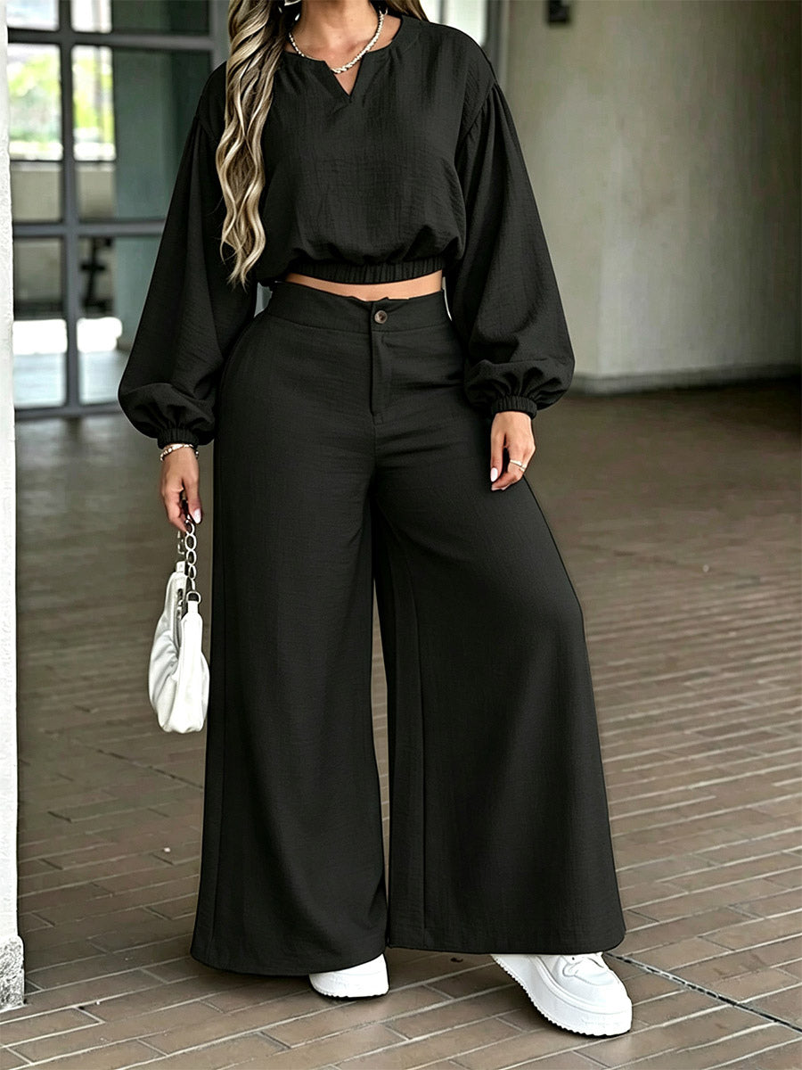Blue Wide-Leg Two-Piece Set — view 7