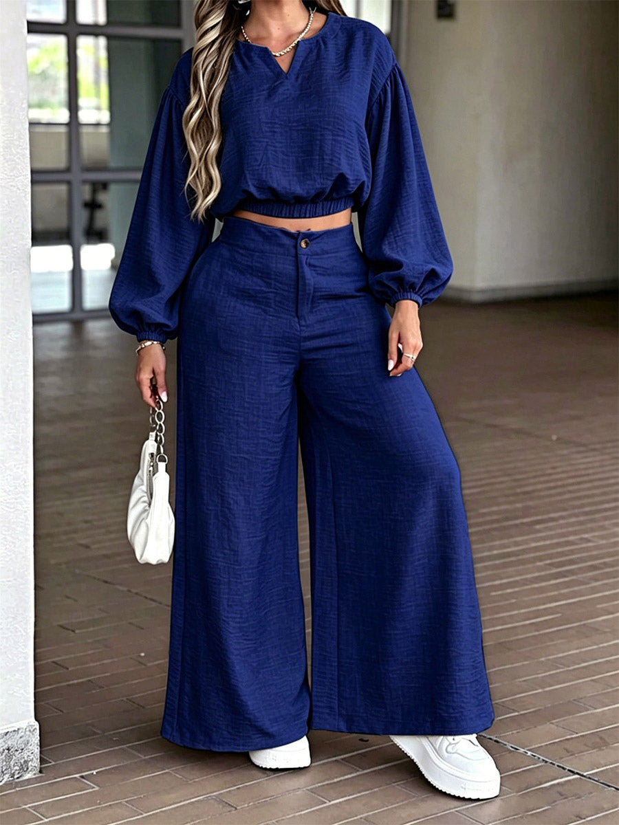Blue Wide-Leg Two-Piece Set — view 2