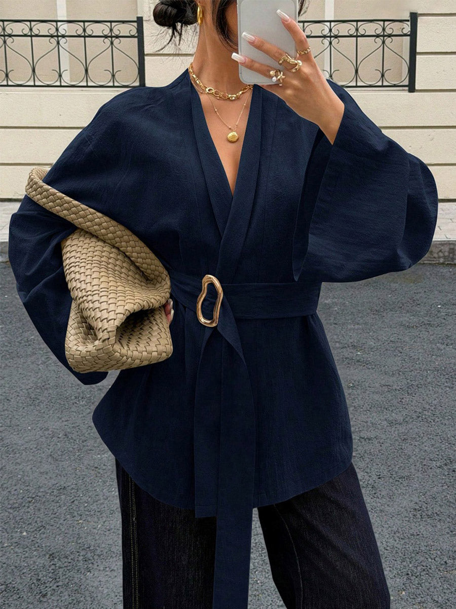 Navy V-Neck Cardigan — view 2