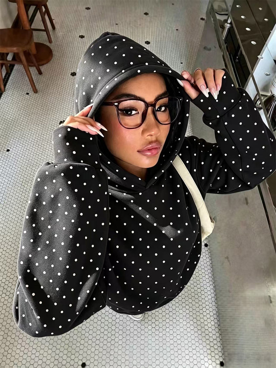 Brown Polka Dot Hoodie — view 5