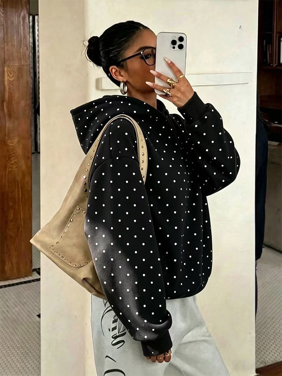 Brown Polka Dot Hoodie — view 4