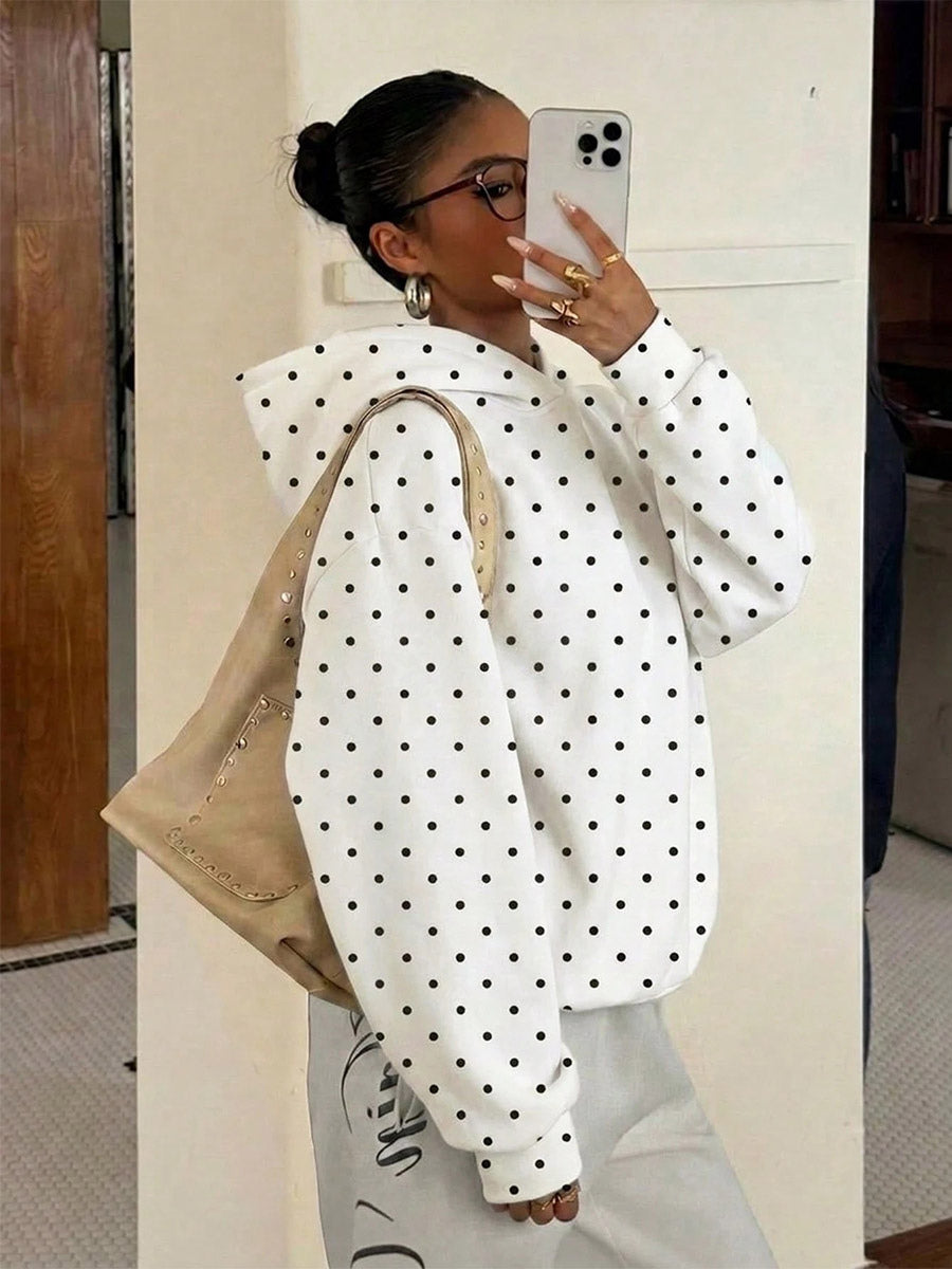 Brown Polka Dot Hoodie — view 1