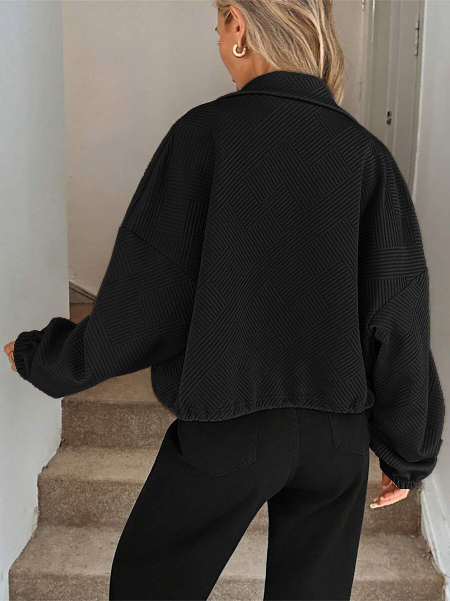 Navy Collared Short Jacket — view 8